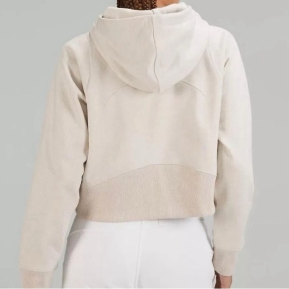 New Lululemon Loungeful Cropped Hoodie Spark 4 Beige Gold Bone Sweatshirt Crop - Picture 7 of 16